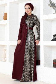 Resim ModaMerve Payet Detay Abiye Bordo Asm2516 