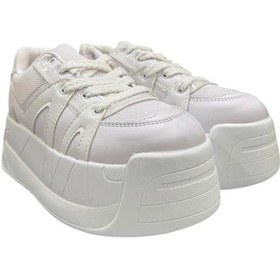 Resim Aybaak 5007 Yüksek Dolgu Topuk Kadın Ayakkabı Sneaker Beyaz 