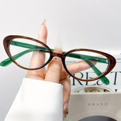 Resim Kadın ve Erkekler için Vintage Kedi Gözü Gözlük - Kahverengi Çerçeveli, Tam Kenarlı, Günlük ve Resmi Kullanıma Uygun Retro Parti Ofis Gözlüğü 