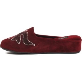 Resim Pierre Cardin Bordo Tekstil Hafif Önü Kapalı Kadın Ev Terliği PC-55370 Z 