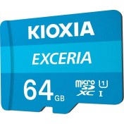 Resim Kioxia 64GB Exceria Micro SDXC UHS-1 C10 100MB/sn Hafıza Kartı (LMEX1L064GG2) 