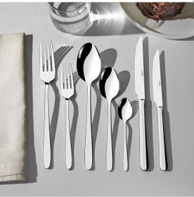 Resim Nehir Sultan Sade 12 Kişilik 89 Parça Çatal Kaşık Bıçak Takımı Gri 