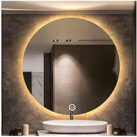 Resim GLOBAL LED MIRROR 75 Cm Dokunmatik Tuşlu Yuvarlak Ledli Ayna Banyo Aynası Dekoratif Ayna Boy Ayna Salon Duvar Ayna 