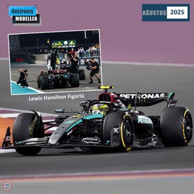 Resim 1:18 Mercedes Benz AMG Petronas #44 Abu Dhabi GP 2024 Formula 1 W15 EQ - LAST RACE -Lewis Hamilton Figürlü 