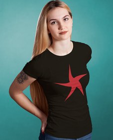 Resim Neşeli yıldız Kadın Tişört 