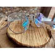 Resim UBK Eyewear Silver Beşgen Oval Unisex Mavi Işık Filtreli Ekran Gözlüğü, Numarasız Dinlendirici Gözlük 