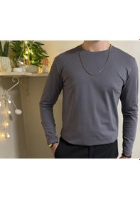 Resim Betimoda Erkek Slim Fit Dar Kesim Bisiklet Yaka Uzun Kol Pamuklu Tişört 