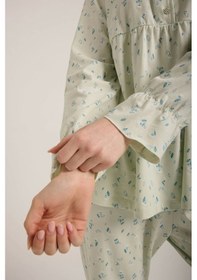 Resim Mint Yeşili Düğmeli Pijama Takımı ÇoK Renkli Çok Renkli 