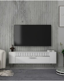 Resim Retrolp1ct Tv Sehpası Beyaz-gümüş 