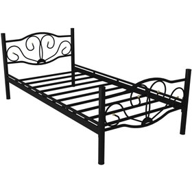Resim FANO Lale Ferforje Karyola Siyah Tek Kişilik Metal Yatak 90x190, 90x200, 100x200, 120x190, 120x200 