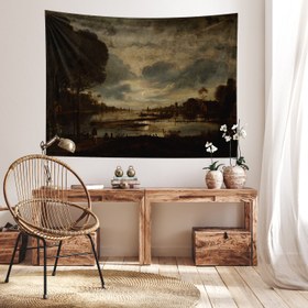 Resim Moonlit Landscape Duvar Örtüsü - 100 cm x 135 cm 