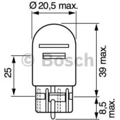 Resim Bosch Ampul - Pure Light - 12 V - W21/5W - 21/5 W - W3X16Q W21/5W 