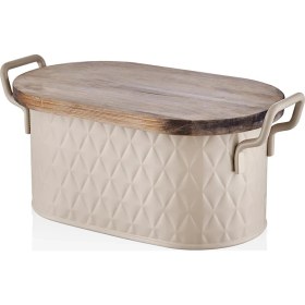 Resim The Mia Prizma Ekmek Saklama Kabı Karamel 40X22X18 cm 