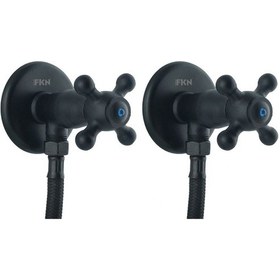 Resim Fkn İkili Koç Spiralli Siyah Taharet Musluk Siyah 