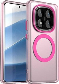 Resim Redmi Note 14 Pro 4g Candy Magsafe Pc Hibrit Tpu Telefon Kılıfı İçin Kırmızı 
