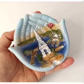 Resim Küllük Kül Tablası Seramik El Görünümlü Türk Bayraklı Ev Ofis Dekor 