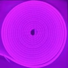 Resim Neon LED Şerit Mor 5 Metre DC 12V IP65 Dış Mekân Uyumlu Esnek Aydınlatma 