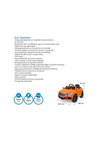Resim Adonis Gt 4x2 12v Akülü Uzaktan Kumandalı Emniyet Kemerli 2x Arka Süspansiyonlu Çocuk Akülü Araba Turuncu 