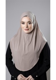 Resim Hürrem Bone Sütlü Kahve Pratik Hazır Geçmeli Tesettür Eşarp Sandy Kumaş Düz Hijab 2308 26 