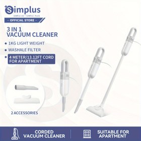 Resim Simplus Basit Ev Tipi Kablolu Elektrikli Süpürge 400W Yüksek Güçlü Çok Fonksiyonlu Elektrikli Süpürge Kablo Uzunluğu 4M/157Inç 