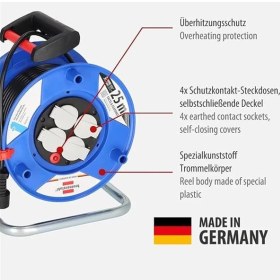 Resim AyrStore Garant Serisi 4 Soketli Korumalı Kablo Makarası 25 Metre 
