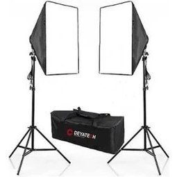 Resim Deyatech Softbox 50X70CM Paraflaş 4 Duylu Ikili Set Sürekli Işık 200CM Adaptörlü 