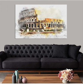 Resim Es10 Dekoratif Duvar Aksesuarı Baskı Roma Kolezyum (Colosseum) Kanvas Tablo (90 x 60) 