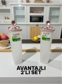 Resim wete home 2 Adet Ölçekli Yağdanlık - Sızdırmaz Sıvı Yağlık Sirkelik (1+1 Litre) 