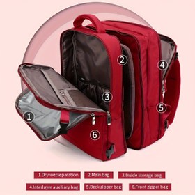 Resim Myco 39.62cm Laptop Sırt Çantası - Havayolu Onaylı, Genişletilebilir Çift Omuz Çantası USB Portu ile, Seyahat için Çoklu Bölümler, Rahat Stil, Naylon Malzeme, Ayarlanabilir Askı, Siyah ve Pembe Tasarım, Seyahat Sırt Çantası | Rahat Stil Çanta | Dayanıklı Fermuarlar 