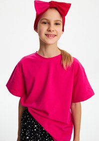 Resim Babygiz Kız Pamuklu Penye, Kaymaz, Terletmez, Ultra Hafif Esnek Fiyonk Bağlamalı Saç Bandı Bandana 