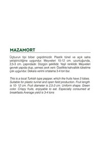 Resim AGRodal Tarım Ata Tohumu Yeşil Biber Mazamort 100 Adet Tohum 