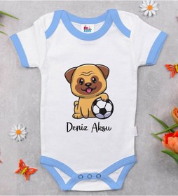 Resim Bitmeyenkartus Bk Kids Kişiye Özel Mavi Bebek Body Zıbın - Model 199 Çok Renkli 