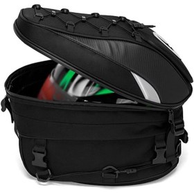 Resim Motosiklet Çanta Su Geçirmez Fonksiyonlu Sırt Eşya Kask Çantası Heybe Büyük Kapasiteli 30L-40L 