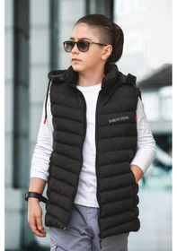 Resim Erkek Çocuk Kapüşonlu Siyah Şişme Yelek Ylk.2021 001 