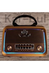 Resim kar-bul 301 Ahşap Nostaljik Görünümlü Bluetoothlu Usb-sd Card Mp3 Çalar Radyo Müzik Çalar 