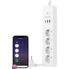 Resim Özbience Akıllı Wi-Fi Çoklu Priz, Çocuk Kilitli, 16A, Uygulama Kontrolü 