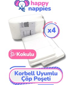 Resim Genel Markalar Korbell 15/16lt Uyumlu Yerli Malı Çöp Poşeti - 4 Paket - 2000 Adet Bebek Bezi Kapasiteli 