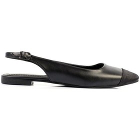 Resim Shoetek Ailse Kadın Babet Arkadan Bantlı Tokalı Siyah Deri Siyah Cilt 