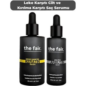 Resim the fair. Arbutin Cilt Tonu Eşitleyici Serum 30 ML + Drone-Targeted Keratin Kırılma Karşıtı Saç Serumu 30 ML 