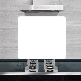 Resim 50X56 cm Cam Ocak Koruyucu Düz Beyaz 