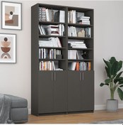 Resim Asra Trend %100 MDFLAM Koyu Gri Kapaklı Kitaplık K-46 