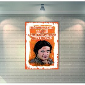 Resim Cüneyt Arkın Retro Ahşap Poster 