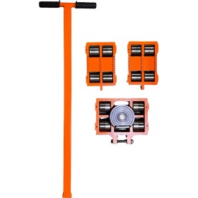 Resim 6 Ton Kapasiteli Metal Tekerlekli Makina Taşıma Arabası, 360° dönebilen Endüstriyel Tip, Depo ve Fabrikaya Uygun, Yük Taşıma Arabası , Domuz Arabası 