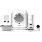 Resim Xenon Smart Akıllı Otomatik Kedi Tuvaleti 5 L Hazneli Mama Kabı Çelik Su Pınarı İç Mekan Kamera-Yedek Filtre 5'li Set 