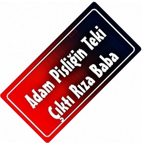 Resim Adam Pisliğin Teki Yazılı Sök-tak-pratik Vantuzlu Dekor Plaka 
