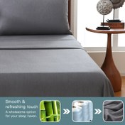 Resim 1 Adet Yazlık Serinletici Bambu Lifli Çarşaf, %30 bambu lif + %70 mikrofiber malzeme, yumuşak ve nefes alabilir yazlık serinletici çarşaf, derin cepli lüks tasarım, makinede yıkanabilir 