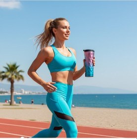 Resim Perlotus 500 Ml Renkli Tasarım Isı Yalıtımlı Kahve Mug Çelik Termos Çok Renkli 