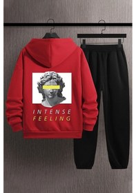 Resim Uyguntarz Unisex Aesthetic Eşofman Takımı Kırmızı 