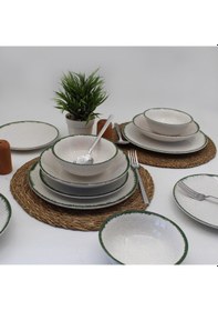 Resim Sedef 16 Parça 4 Kişilik Yemek Takımı Yeşil 