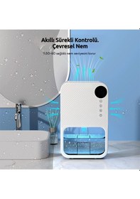 Resim Mini Nem Alma Cihazı - Günde 300ml, 1.1l Hazneli, Led Işıklı - Tüm Odalar İçin - Beyaz 